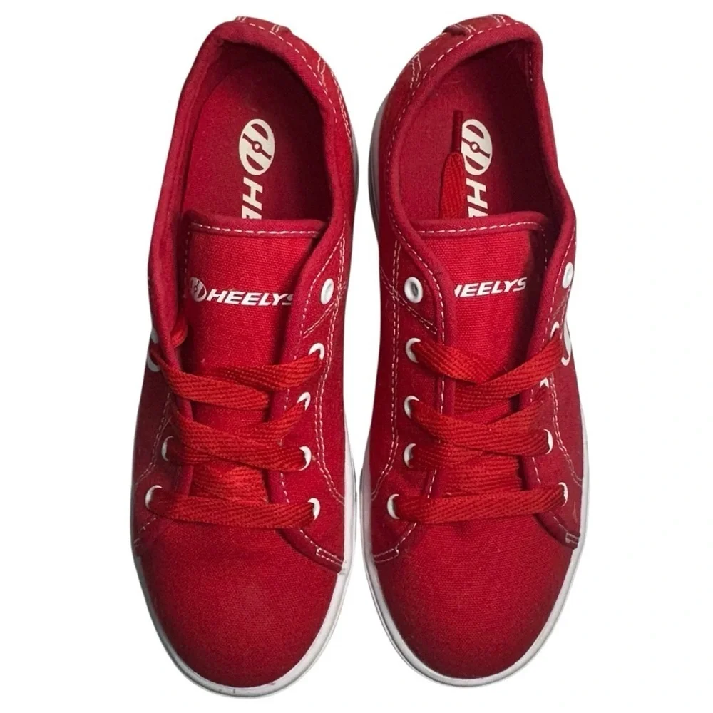Heelys Youth Sz 6 Red Pro 20 Canvas Lace Up Wheeled Roller Skate Shoes HES10456